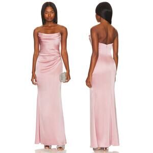 Katie May Taylor Strapless Gown Satin Party Formal Wedding Gala Prom Pink Sz XS
